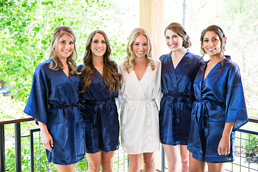 Colorado bride and bridesmaids with makeup and hair design by Beauty on Location Studio of Denver